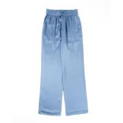 Zijden Satijnen Elastische Taillebroek Loulou Studio , Blue , Dames