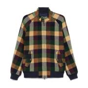 Groene Herringbone Wollen Jas Baracuta , Multicolor , Heren