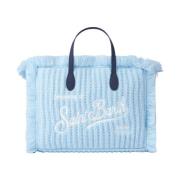 Winterfluwelen handtas met franjes Saint Barth , Blue , Dames