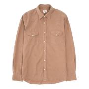 Western Shirt in Tencel Twill Blend Hartford , Beige , Heren