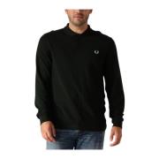 Heren Polo & T-shirt Lange Mouw Fred Perry , Black , Heren