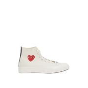 Hartprint High-Top Canvas Sneakers Comme des Garçons Play , White , Da...