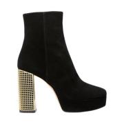 Zwarte Platform Bootie Stijl Michael Kors , Black , Dames