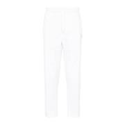 Witte Logo Print Broek Elastische Tailleband Moschino , White , Heren