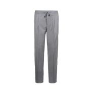 Grijze Wollen Broek met Elastische Taille Incotex , Gray , Heren