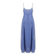 Sprankelende Tule Jurk met Spaghettibandjes Emporio Armani , Blue , Da...