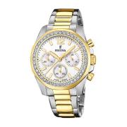 Zilver Staal Quartz Dameshorloge Festina , Yellow , Dames