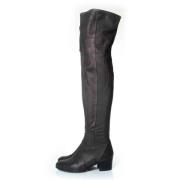 Pre-owned Leather boots Chanel Vintage , Black , Dames