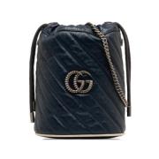 Pre-owned Leather gucci-bags Gucci Vintage , Blue , Dames