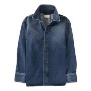 Denim overhemd met relaxte pasvorm Loulou Studio , Blue , Dames