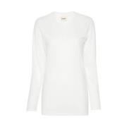 Witte Katoenen Jersey Longsleeve Top Khaite , White , Dames