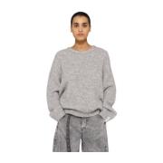 Relaxed fit ribgebreide trui 10Days , Gray , Dames