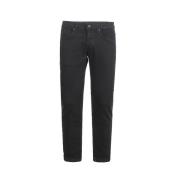 Zwarte Slim Fit Jeans met Metalen Logo Dondup , Black , Heren