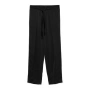 Zwarte Satijnen Broek Zijrits Emporio Armani , Black , Dames