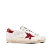 Witte leren sneakers met sterdetail Golden Goose , White , Dames