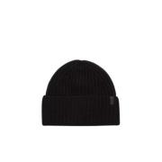 Chunky-Gebreide Cashmere Beanie Vince , Black , Dames