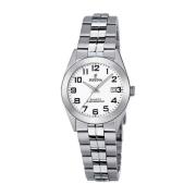 Elegante Stalen Dameshorloge, Witte Kast Festina , Gray , Dames