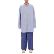 Oversized Katoenen Shirt Gemaakt in Italië Maison Margiela , Blue , He...