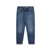 Tapered Jeans Donkerblauw Denim Edwin , Blue , Heren