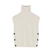 Merino Wol Hoge Hals Vest Mark Kenly Domino Tan , Beige , Dames