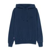 Blauwe Sweater met Trekkoord Capuchon MC2 Saint Barth , Blue , Heren