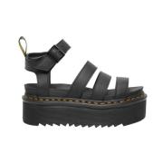 Hydro Leren Plateau Sandalen Dr. Martens , Black , Dames