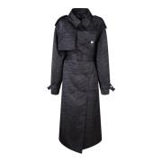 Zebra Print Nylon Trench Coat Stella McCartney , Black , Dames