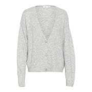 Glimmer Cardigan Pearl Grey Mel Saint Tropez , Gray , Dames