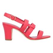 Leather sandals Manolo Blahnik , Red , Dames