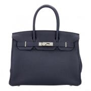 Pre-owned Leather handbags Hermès Vintage , Blue , Dames