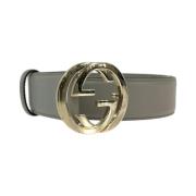 Pre-owned Leather belts Gucci Vintage , Gray , Dames