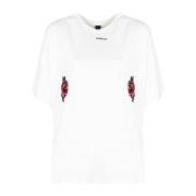 Bloemen T-shirt met Italiaans vakmanschap Pinko , White , Dames