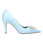 Leather heels Manolo Blahnik , Blue , Dames