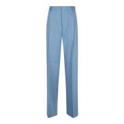 Heldere Blauwe Linnen Viscose Broek Saulina , Blue , Dames