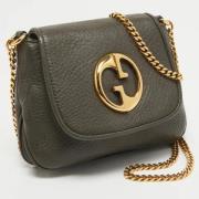 Pre-owned Leather gucci-bags Gucci Vintage , Gray , Dames