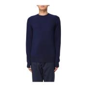 Wollen Crew Neck Regular Fit Trui Aspesi , Blue , Heren