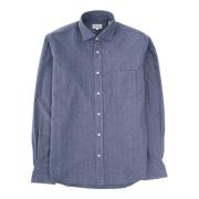 Flanel Herringbone Casual Overhemd Hartford , Blue , Heren