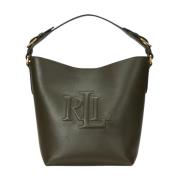 Middelgrote Witley leren bucket tas Ralph Lauren , Green , Dames