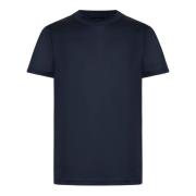 Blauw Katoenen T-shirt met Ronde Hals Low Brand , Blue , Heren