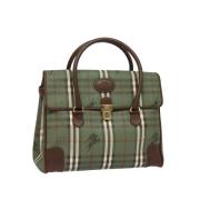 Pre-owned Leather handbags Burberry Vintage , Green , Dames