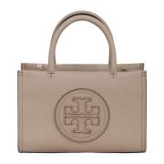 Logo-Appliqué Schoudertas met Double T Motief Tory Burch , Beige , Dam...