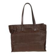 Bruine Leren Shopper Tas Dragon Diffusion , Brown , Dames