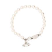 Parel Logo Bedel Orb Ketting Vivienne Westwood , White , Dames