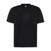 Zwarte Katoenen T-shirt met Ronde Kraag C.p. Company , Black , Heren