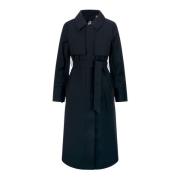 Waterdichte wollen trenchcoat K-Way , Black , Dames