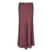 Bordeaux Satijnen Maxi Rok Maila mbyM , Red , Dames