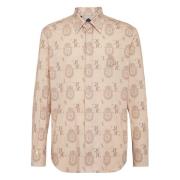 Casual Langemouw Beige Katoenen Shirt Billionaire , Beige , Heren