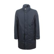 Parka met ritssluiting en hoge kraag Herno , Blue , Heren