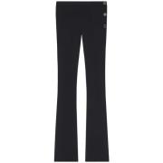 Zwarte Wollen Flared Broek Courrèges , Black , Dames