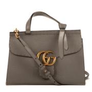 Pre-owned Leather handbags Gucci Vintage , Gray , Dames